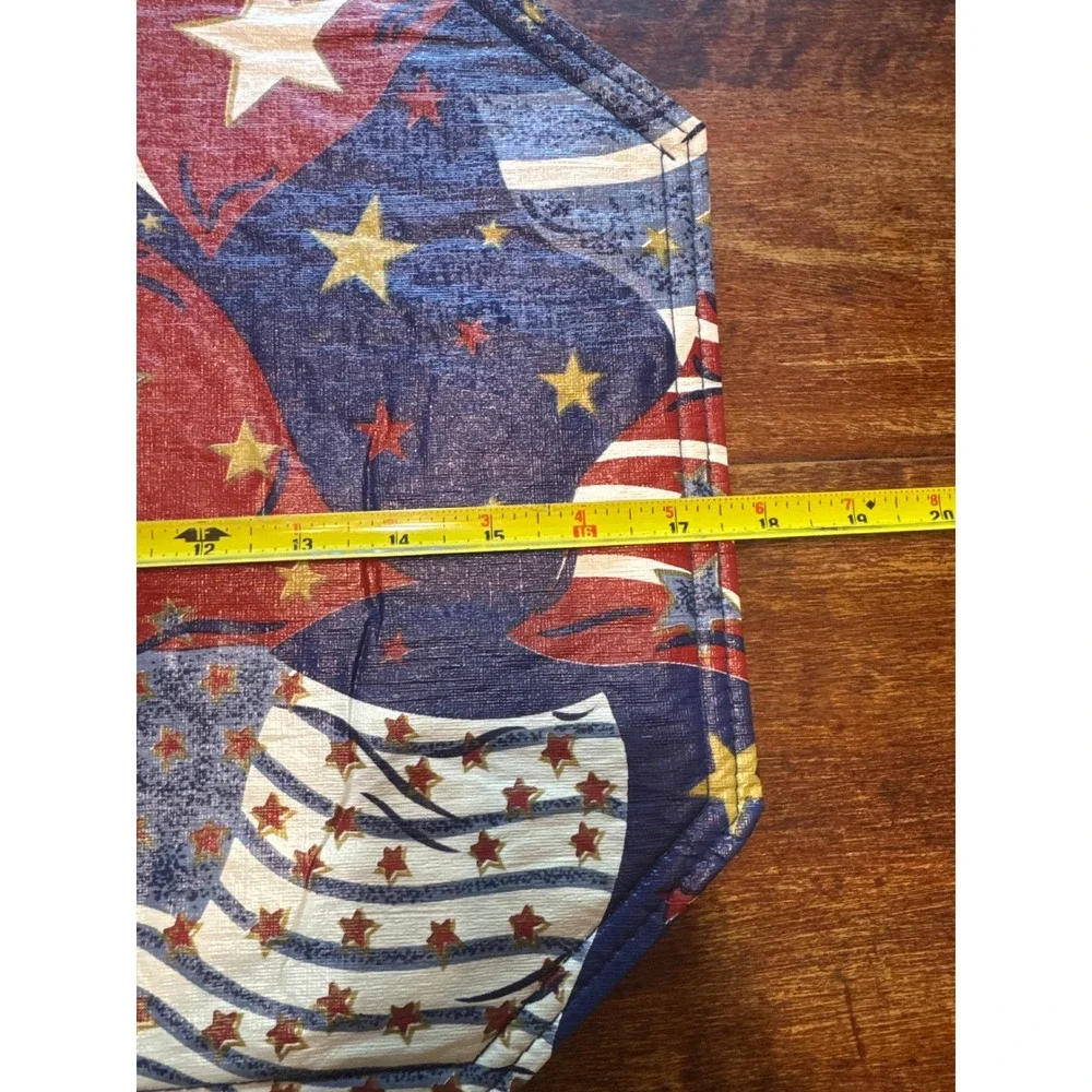 Set‎ of 4 American Flag Patriotic Placemats Red White Blue Stars Americana Decor